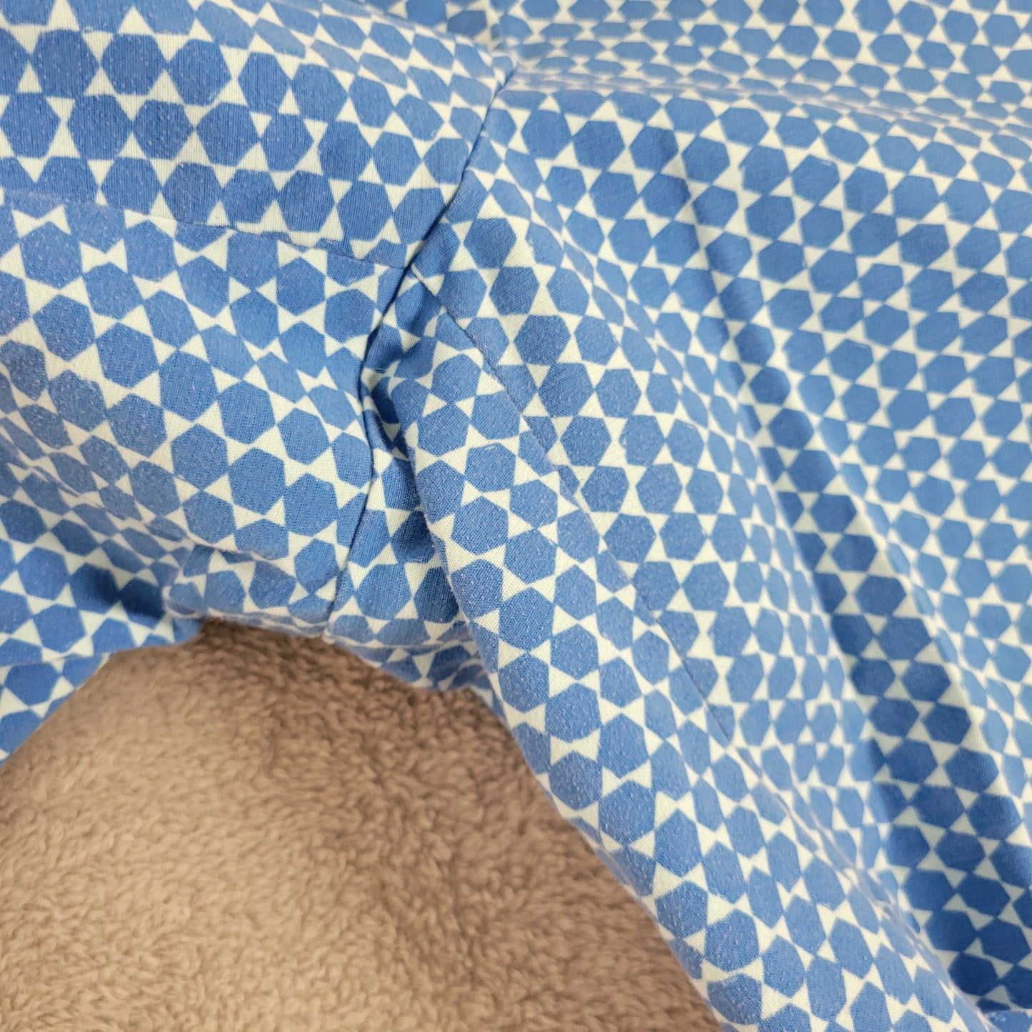 Lane Bryant 28 Blue Geometric Casual Shorts High Rise Cotton Blend Plus GEO192XE