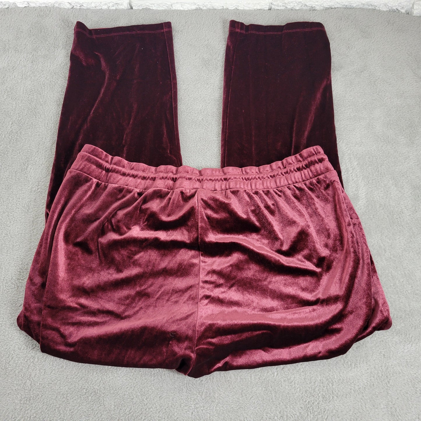 Torrid 1X Pants Womens Plus Burgundy Velour Jogger High Rise Straight BUR17E