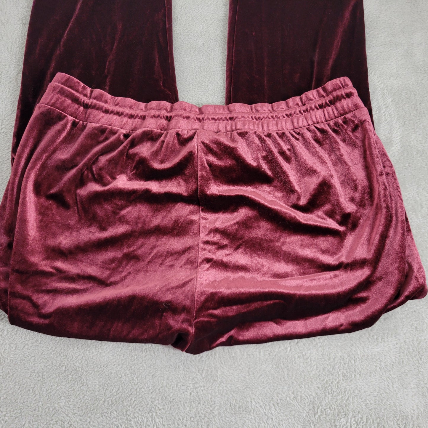 Torrid 1X Pants Womens Plus Burgundy Velour Jogger High Rise Straight BUR17E