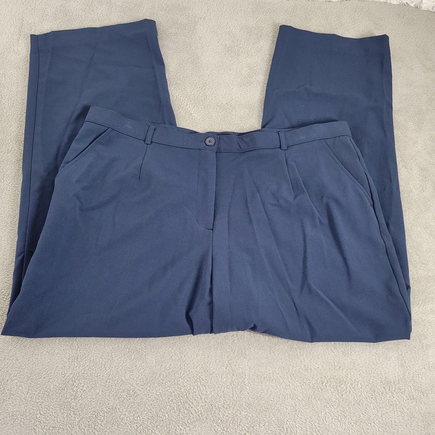 George Women's Blue Straight Leg Dress Pants Size 18WP Plus High Rise BLU161E