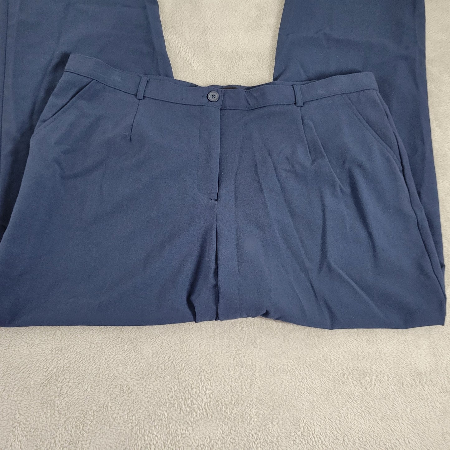 George Women's Blue Straight Leg Dress Pants Size 18WP Plus High Rise BLU161E