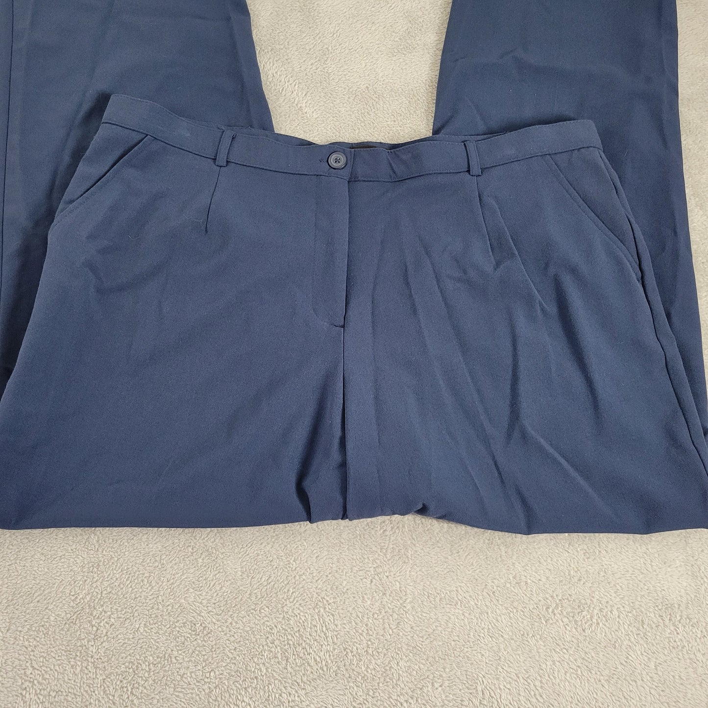 George Women's Blue Straight Leg Dress Pants Size 18WP Plus High Rise BLU161E