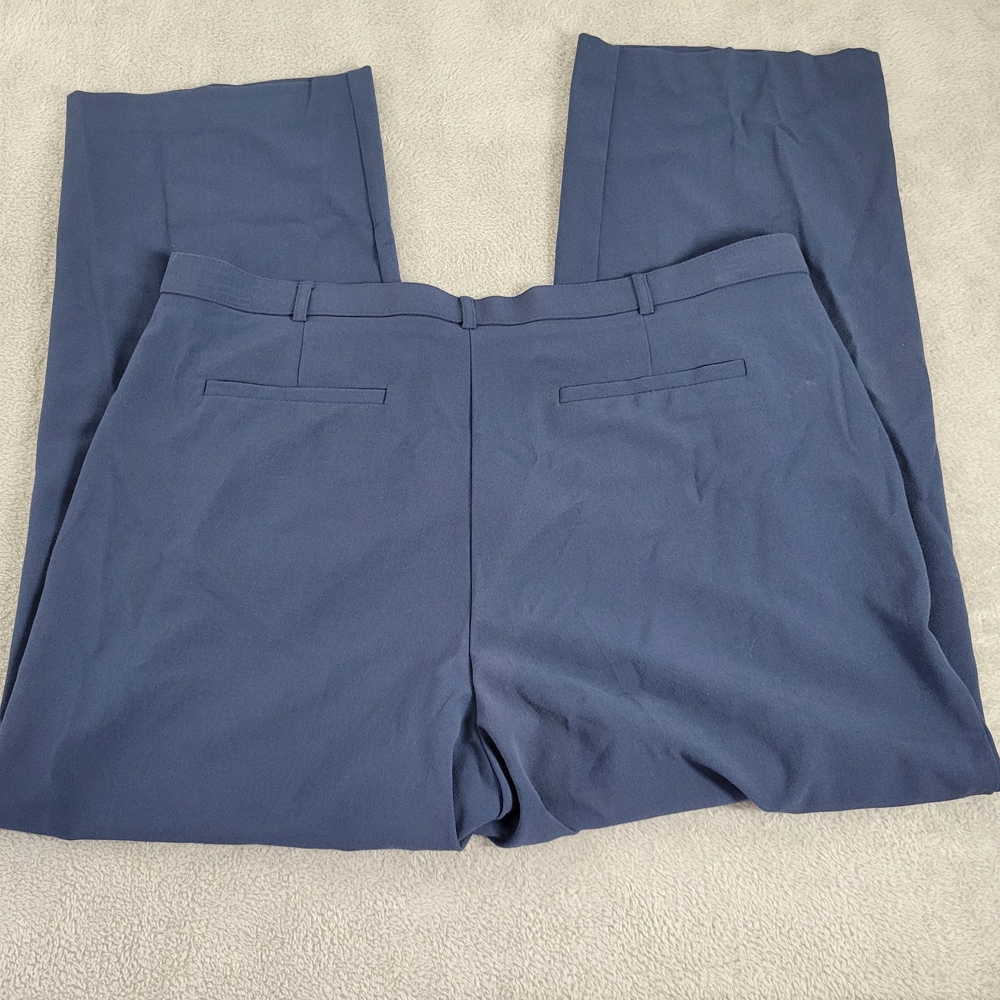 George Women's Blue Straight Leg Dress Pants Size 18WP Plus High Rise BLU161E