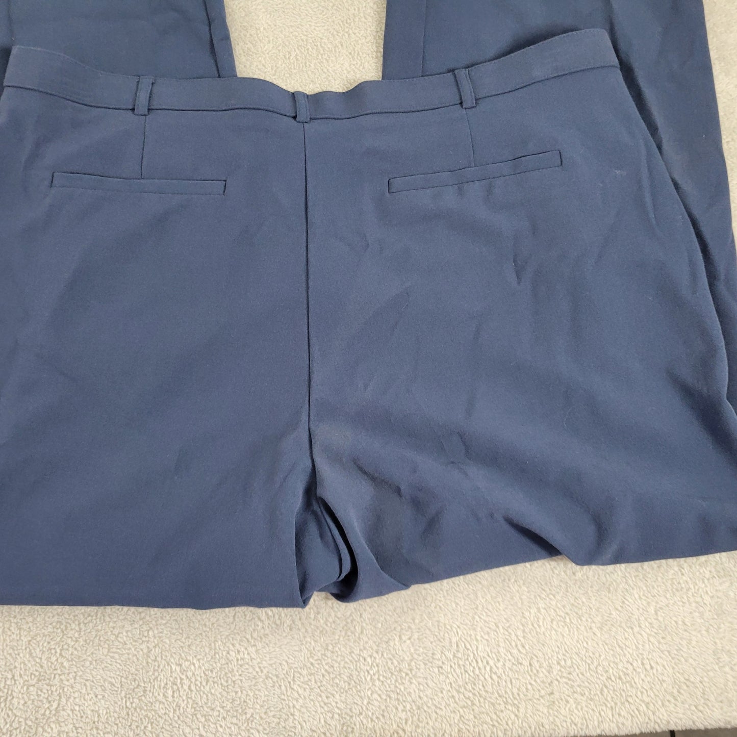 George Women's Blue Straight Leg Dress Pants Size 18WP Plus High Rise BLU161E