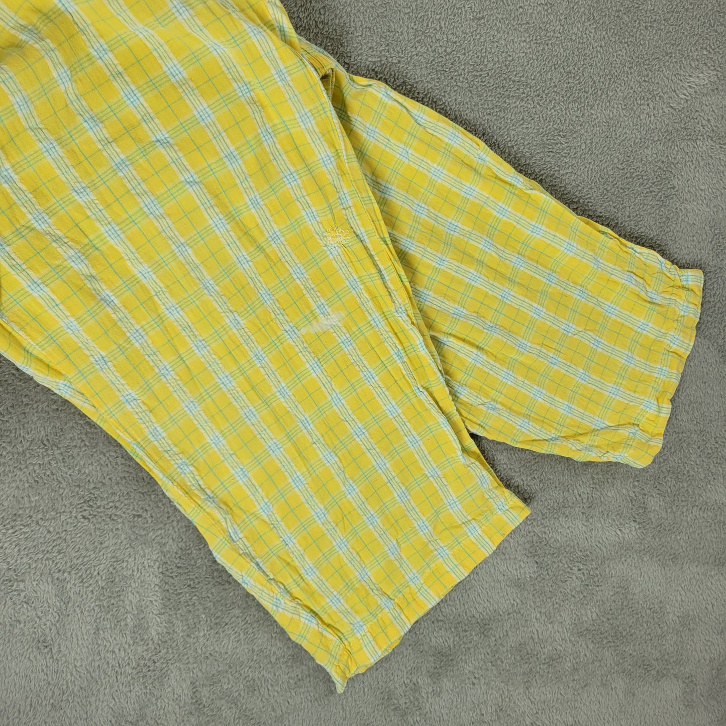 Woman Within 16WP Yellow Plaid Cropped Pants Petite High Rise Drawstring PLA79E