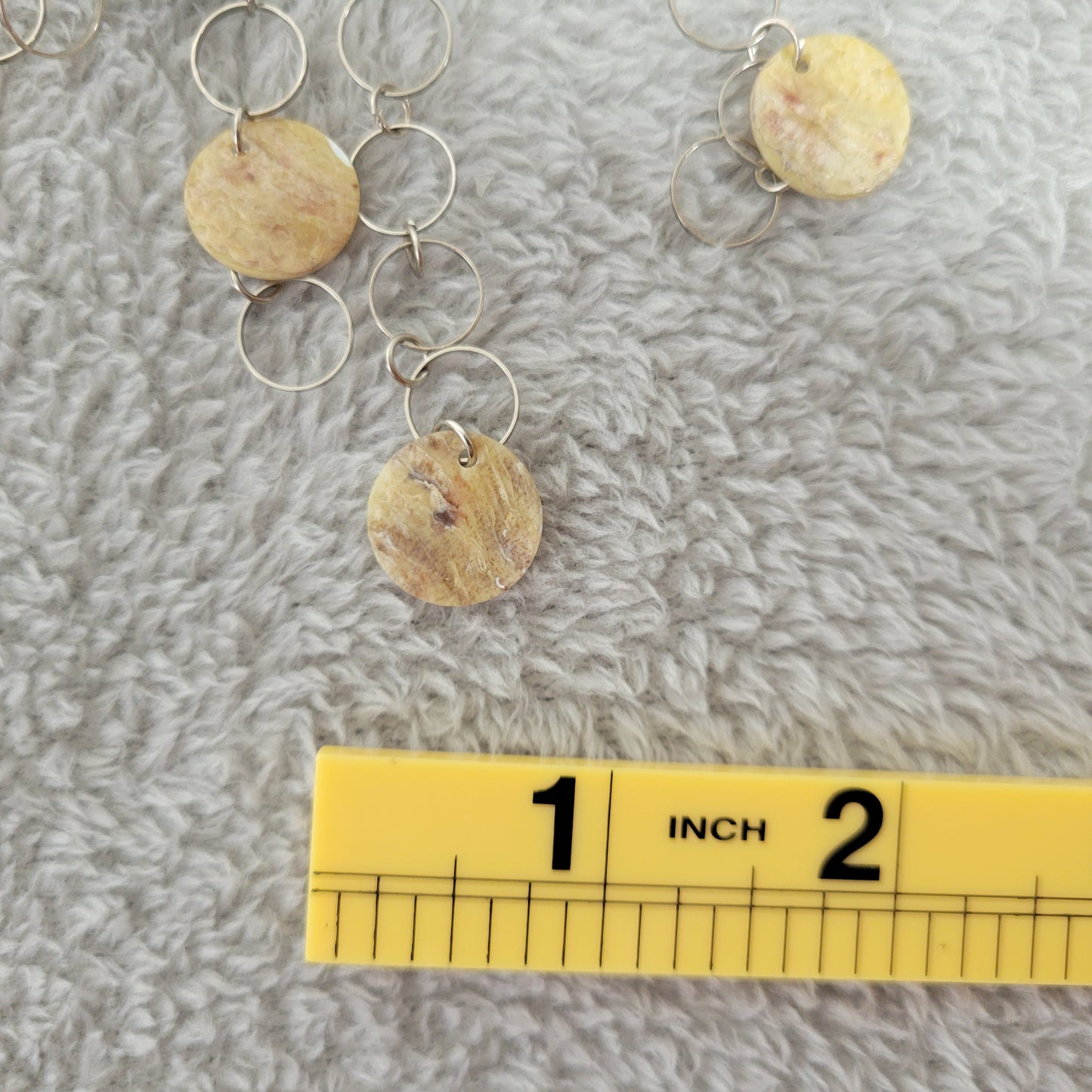 Boho Mother of Pearl Shell Fringe Anklet Silver Tone Barefooot Chain B14E
