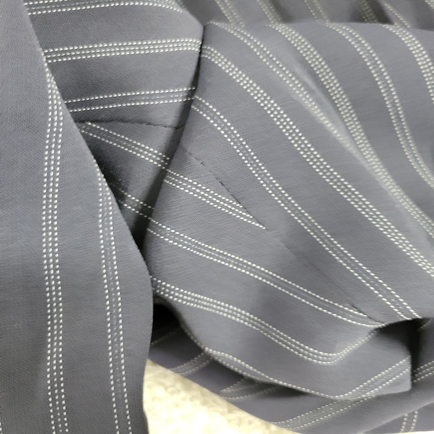 Valerie Stevens Women's 16W Blue Striped Dress Pants High Rise Straight Leg SL9E