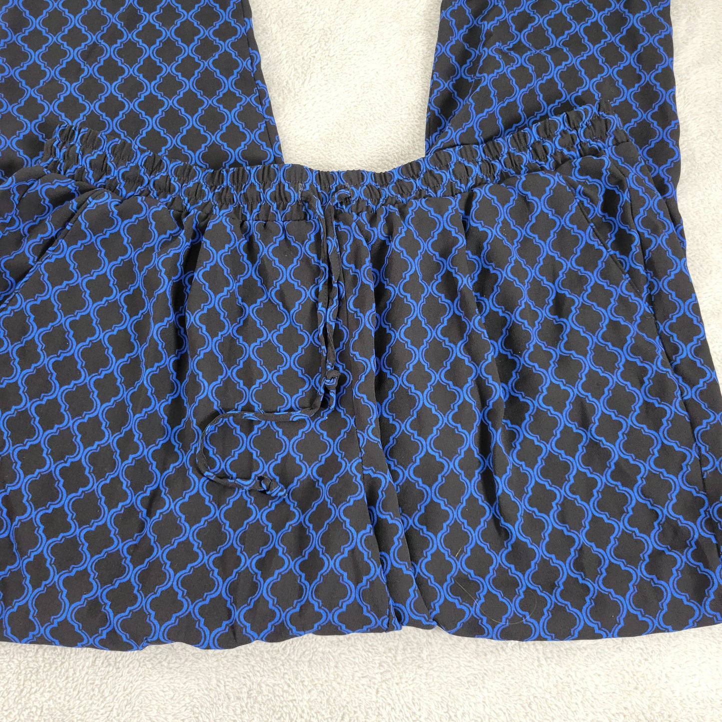 Zac & Rachel Women's 2X Blue Geometric Harem Pants High Rise Drawstring GEO221E