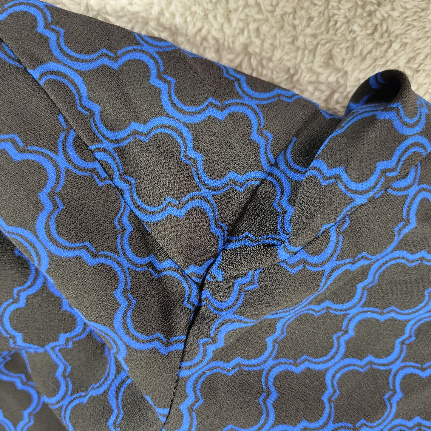 Zac & Rachel Women's 2X Blue Geometric Harem Pants High Rise Drawstring GEO221E