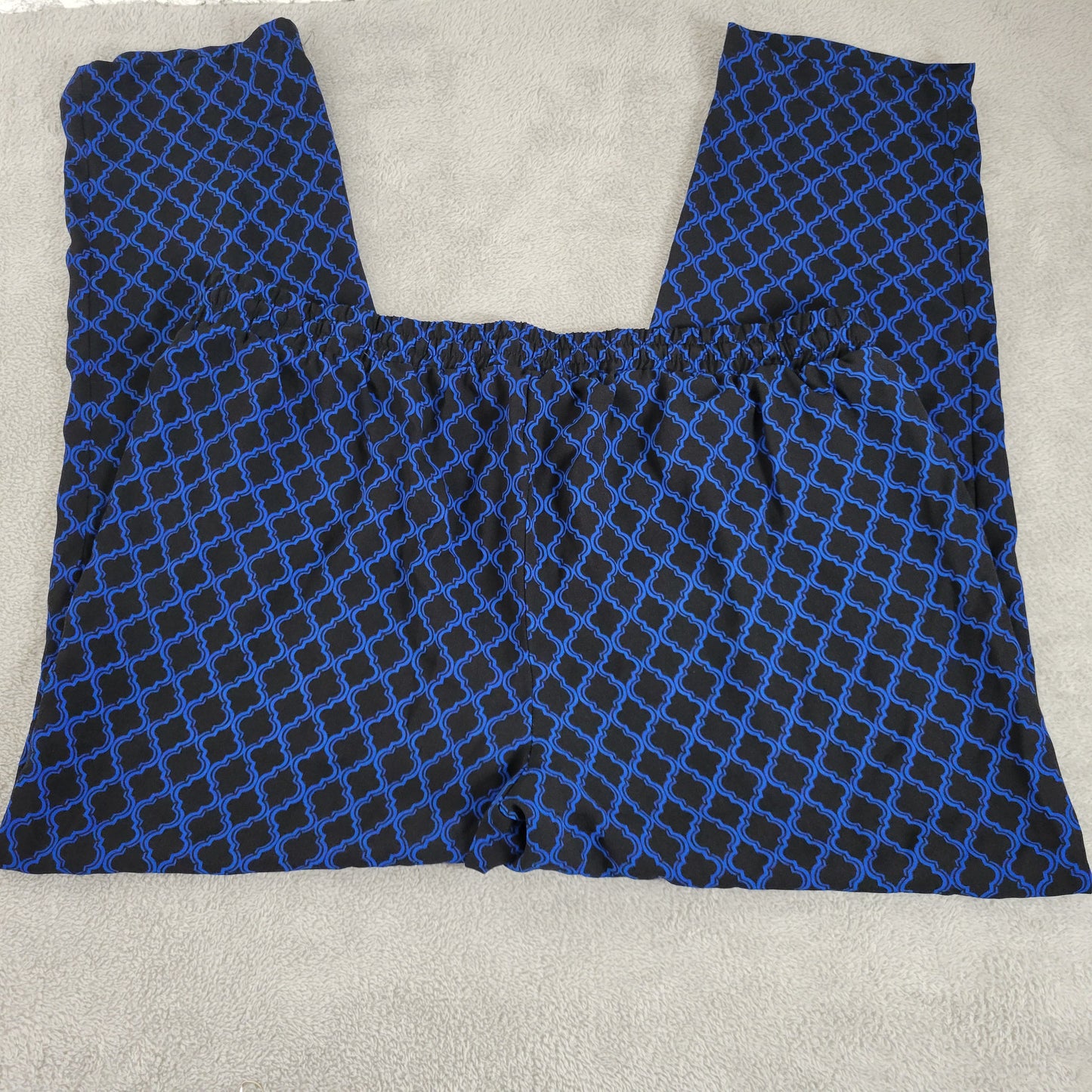 Zac & Rachel Women's 2X Blue Geometric Harem Pants High Rise Drawstring GEO221E
