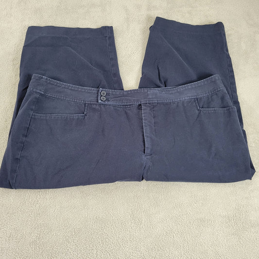 Chaps Women's 22W Blue Capri Pants High Rise Straight Leg Cotton Stretch CAP48E