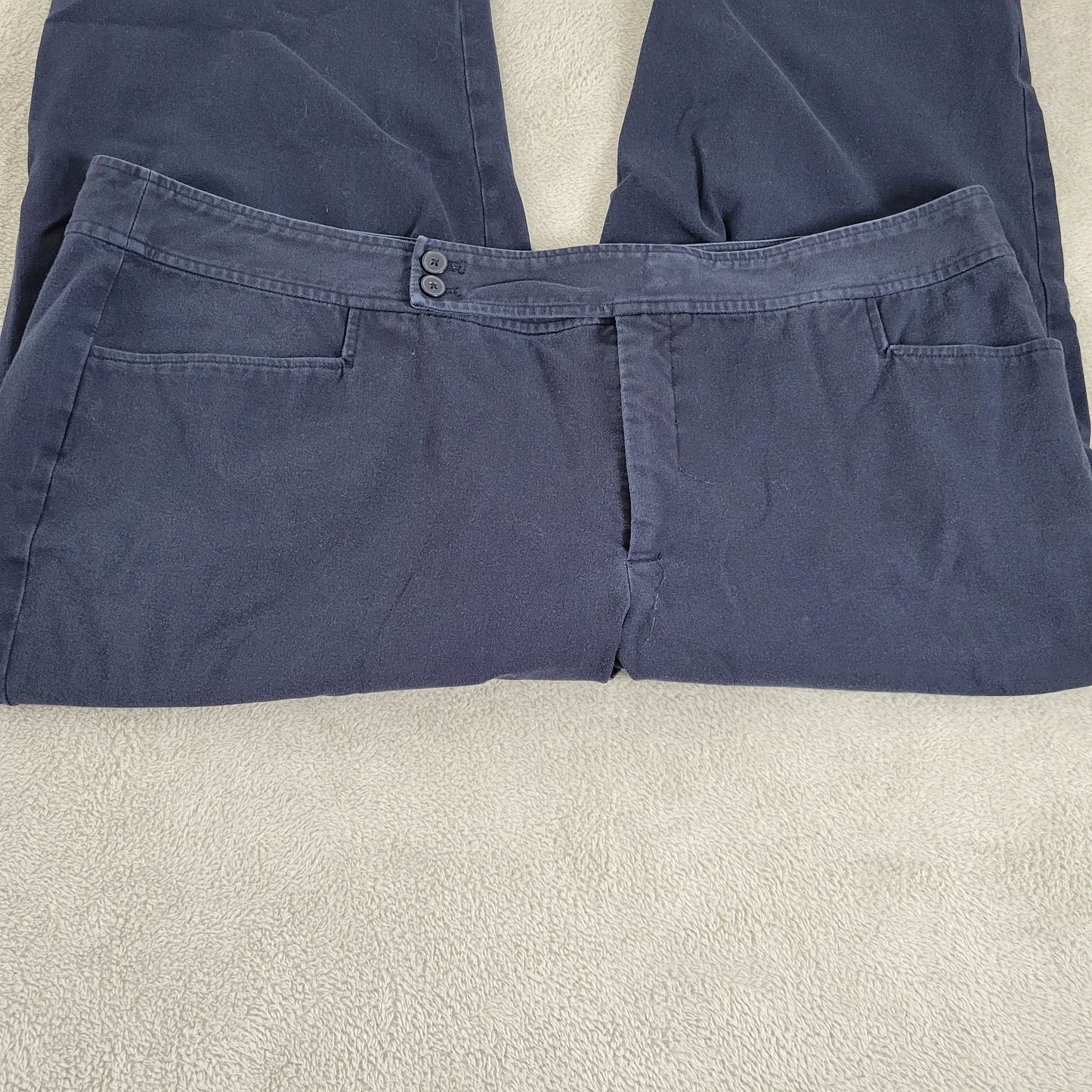 Chaps Women's 22W Blue Capri Pants High Rise Straight Leg Cotton Stretch CAP48E