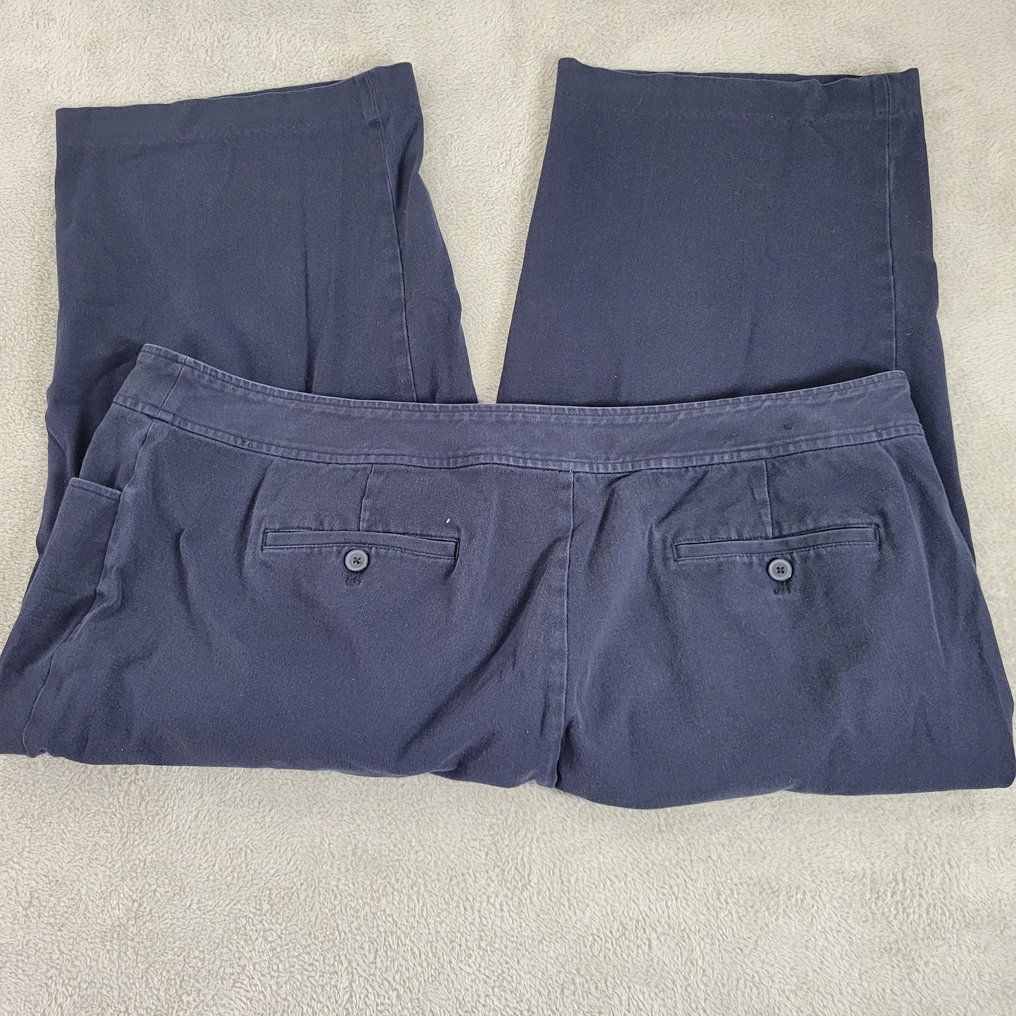 Chaps Women's 22W Blue Capri Pants High Rise Straight Leg Cotton Stretch CAP48E