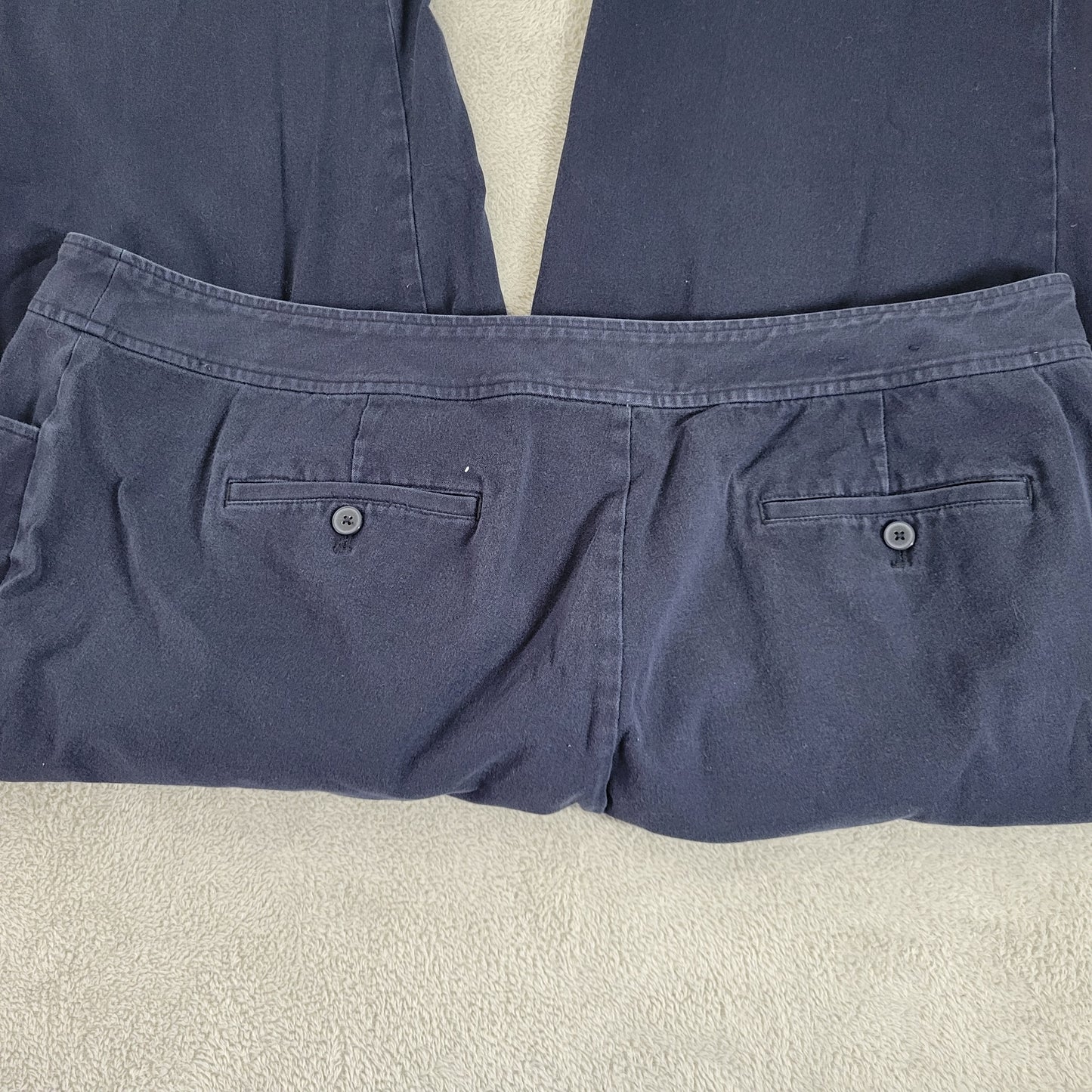 Chaps Women's 22W Blue Capri Pants High Rise Straight Leg Cotton Stretch CAP48E