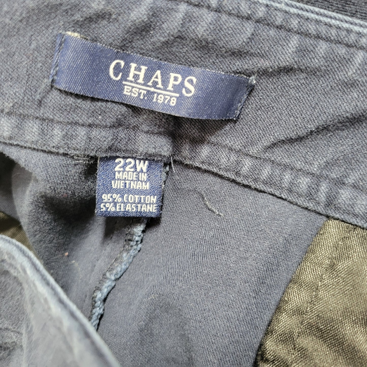 Chaps Women's 22W Blue Capri Pants High Rise Straight Leg Cotton Stretch CAP48E