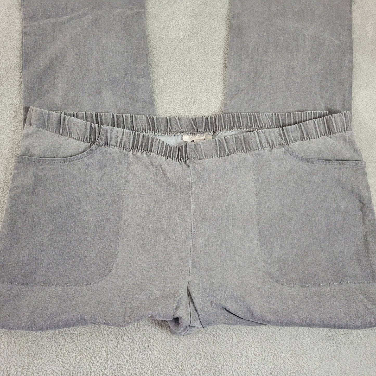 Woman Within 24W Pants Women Plus Gray Straight Leg High Rise Cotton GRA69E