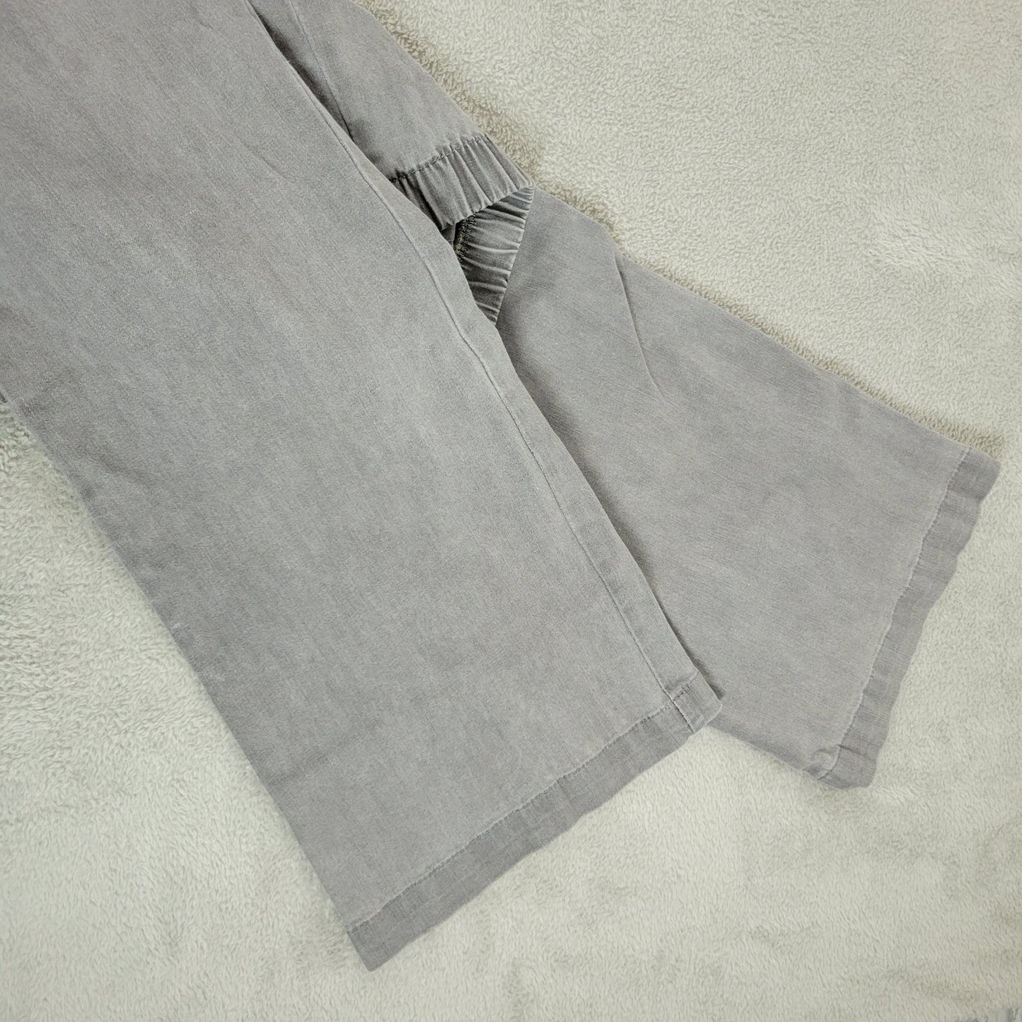 Woman Within 24W Pants Women Plus Gray Straight Leg High Rise Cotton GRA69E
