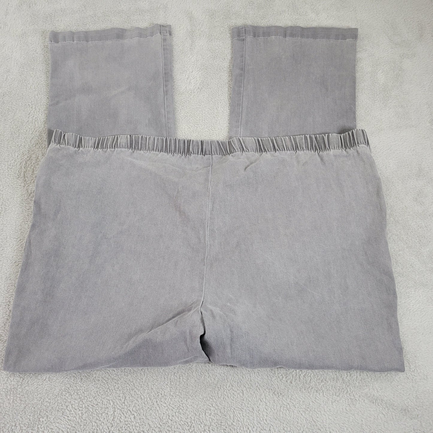 Woman Within 24W Pants Women Plus Gray Straight Leg High Rise Cotton GRA69E