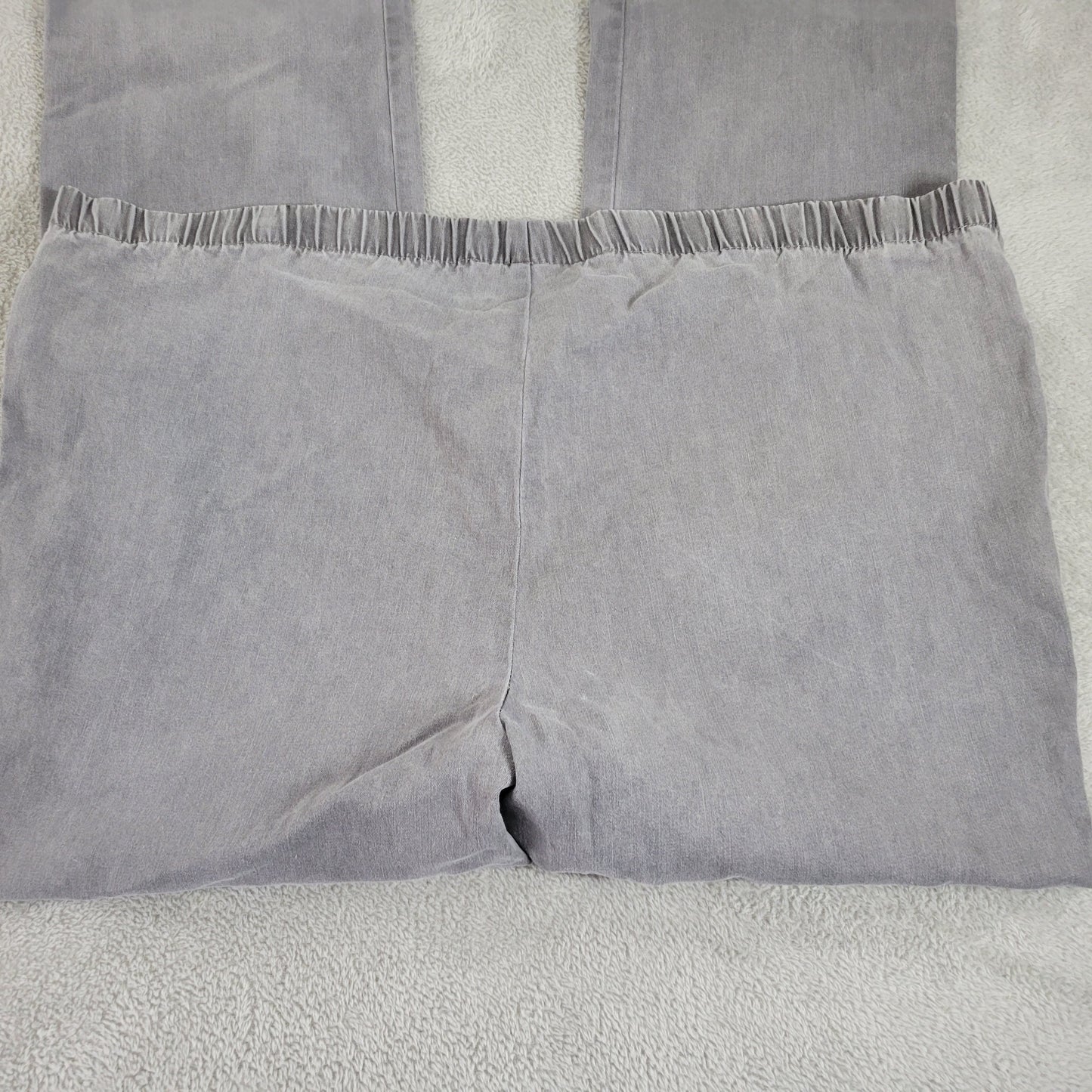Woman Within 24W Pants Women Plus Gray Straight Leg High Rise Cotton GRA69E