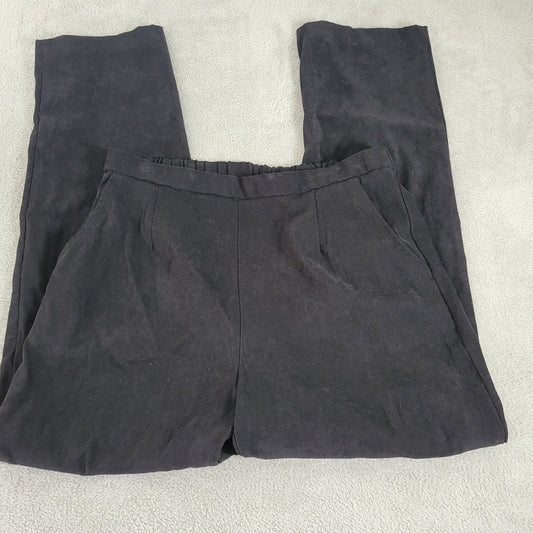 Briggs New York Women's 18W Black Velour Dress Pants High Rise Pull On BLA57E