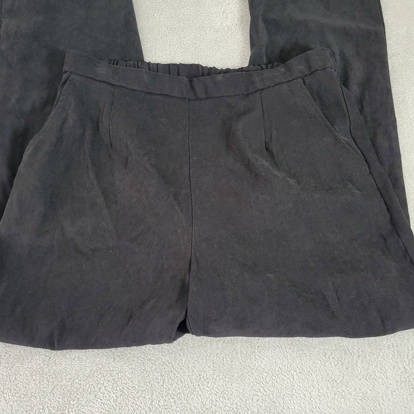 Briggs New York Women's 18W Black Velour Dress Pants High Rise Pull On BLA57E