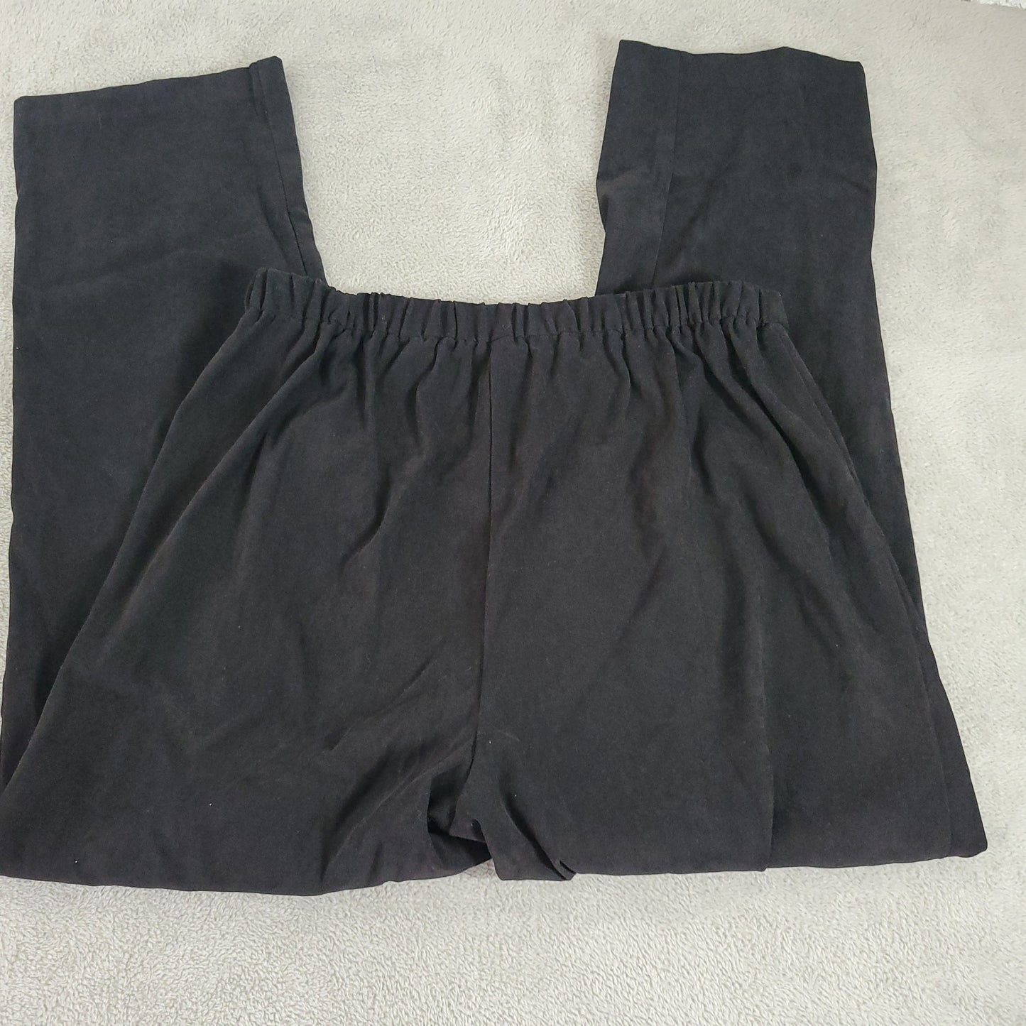 Briggs New York Women's 18W Black Velour Dress Pants High Rise Pull On BLA57E