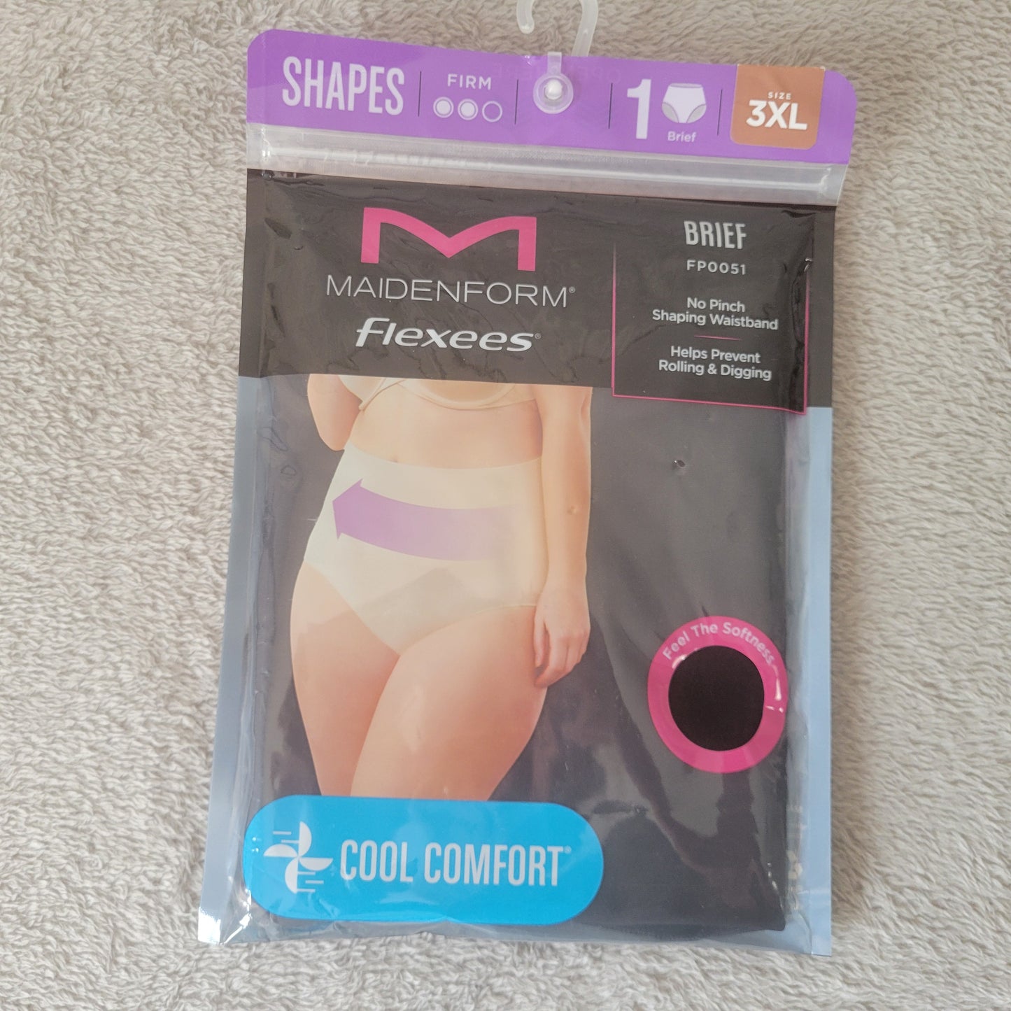 Maidenform Flexees Shapewear Briefs 3PK Size 3XL Firm Control Black Cool SWE122E