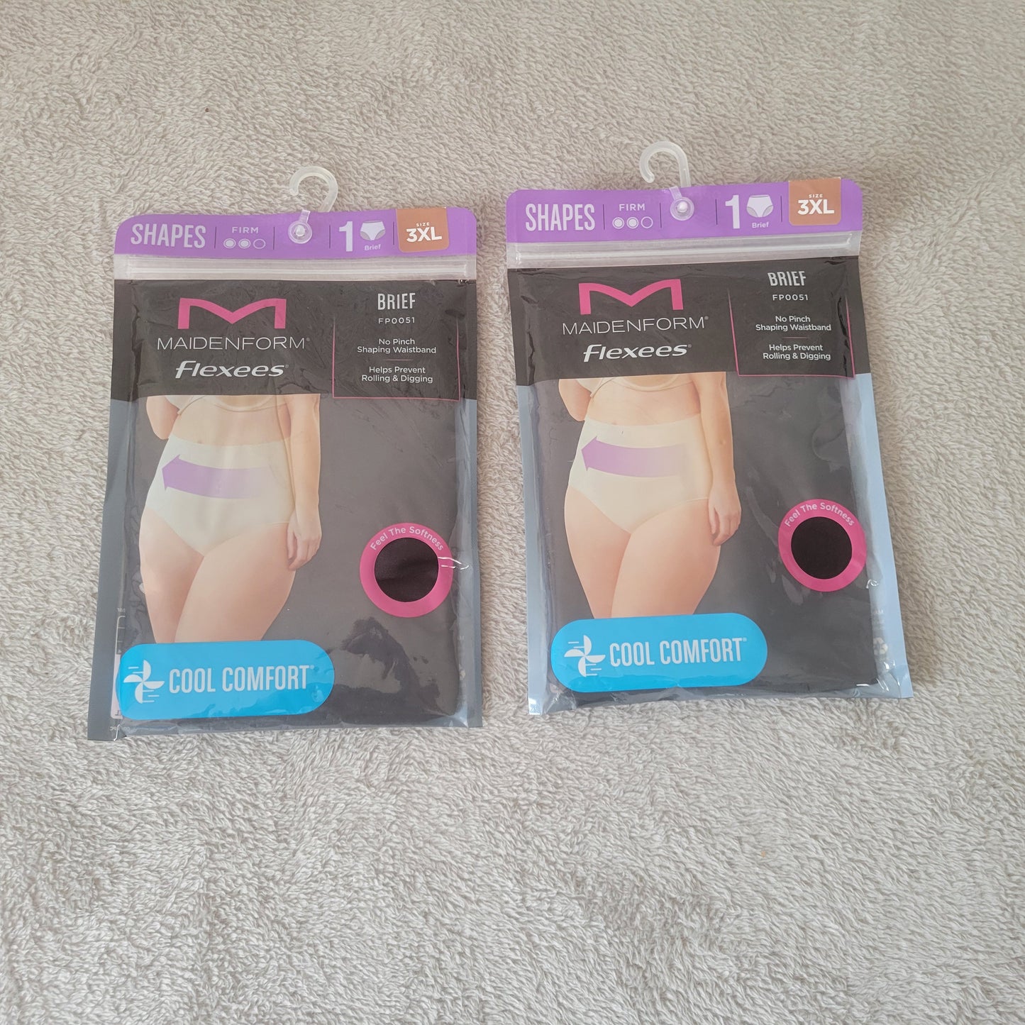 Maidenform Flexees Shapewear Brief 2 Pack Black Size 3XL Firm Control BLA139E
