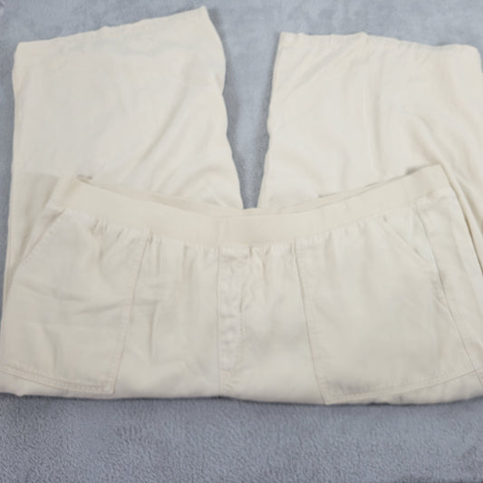 St Johns Bay Womens Plus Size 4X Beige Capri Pants Pull On Elastic Waist CAP29E