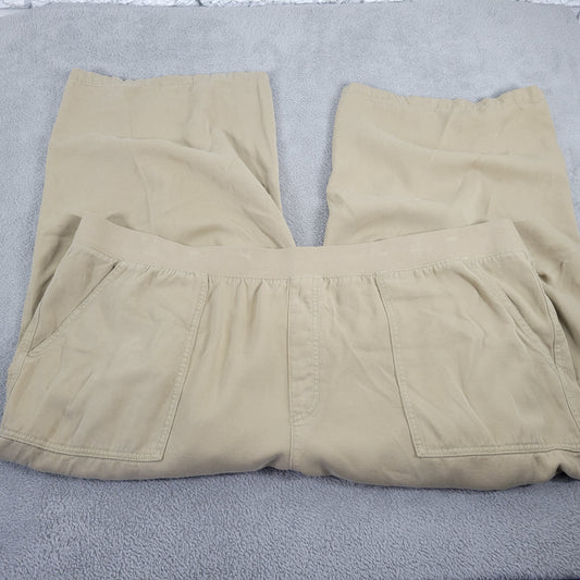 St John's Bay Womens Plus Size 4X Tan Capri Pants Elastic Waist CAP7E