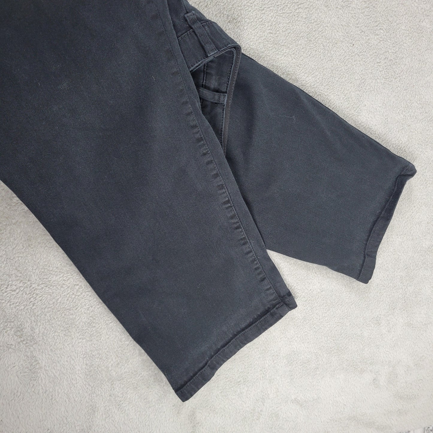 CJ Banks Women Petite 22WP Black Jeans Slimming Straight Elastic Waist SL59E