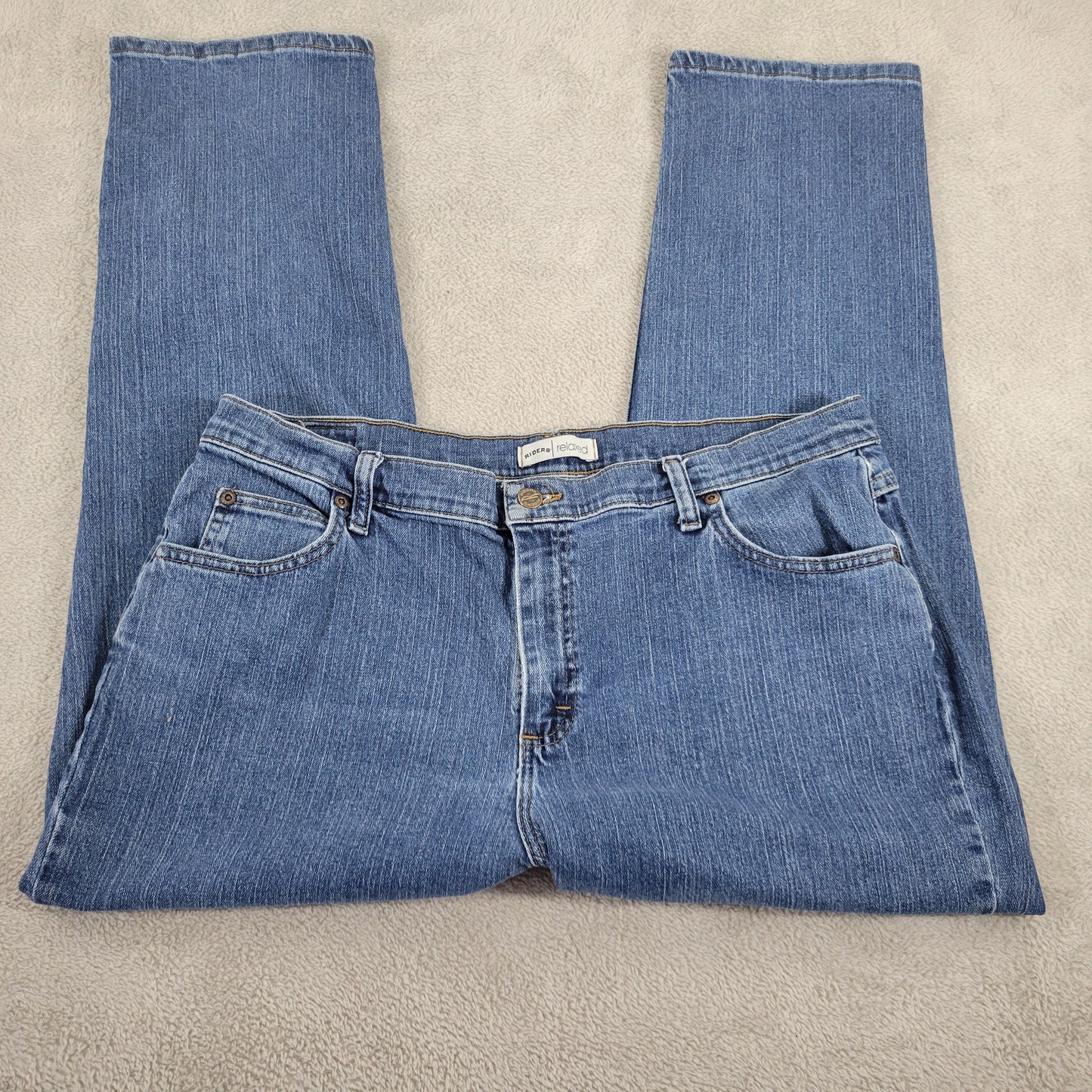 Riders by Lee Women Petite 18P Dark Blue Jeans Relaxed Fit 5-Pocket SL33E