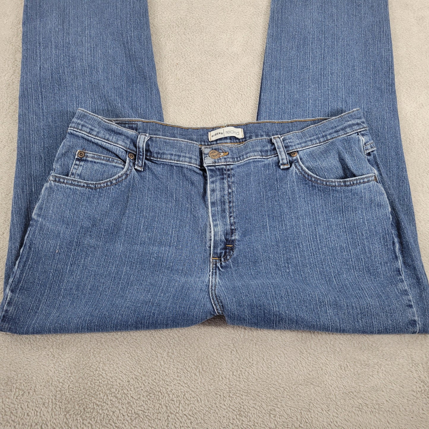 Riders by Lee Women Petite 18P Dark Blue Jeans Relaxed Fit 5-Pocket SL33E