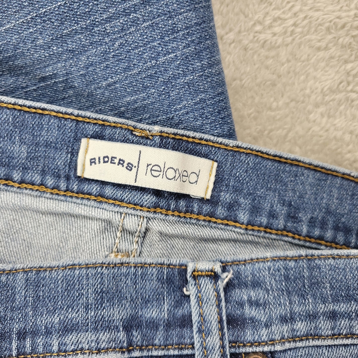 Riders by Lee Women Petite 18P Dark Blue Jeans Relaxed Fit 5-Pocket SL33E