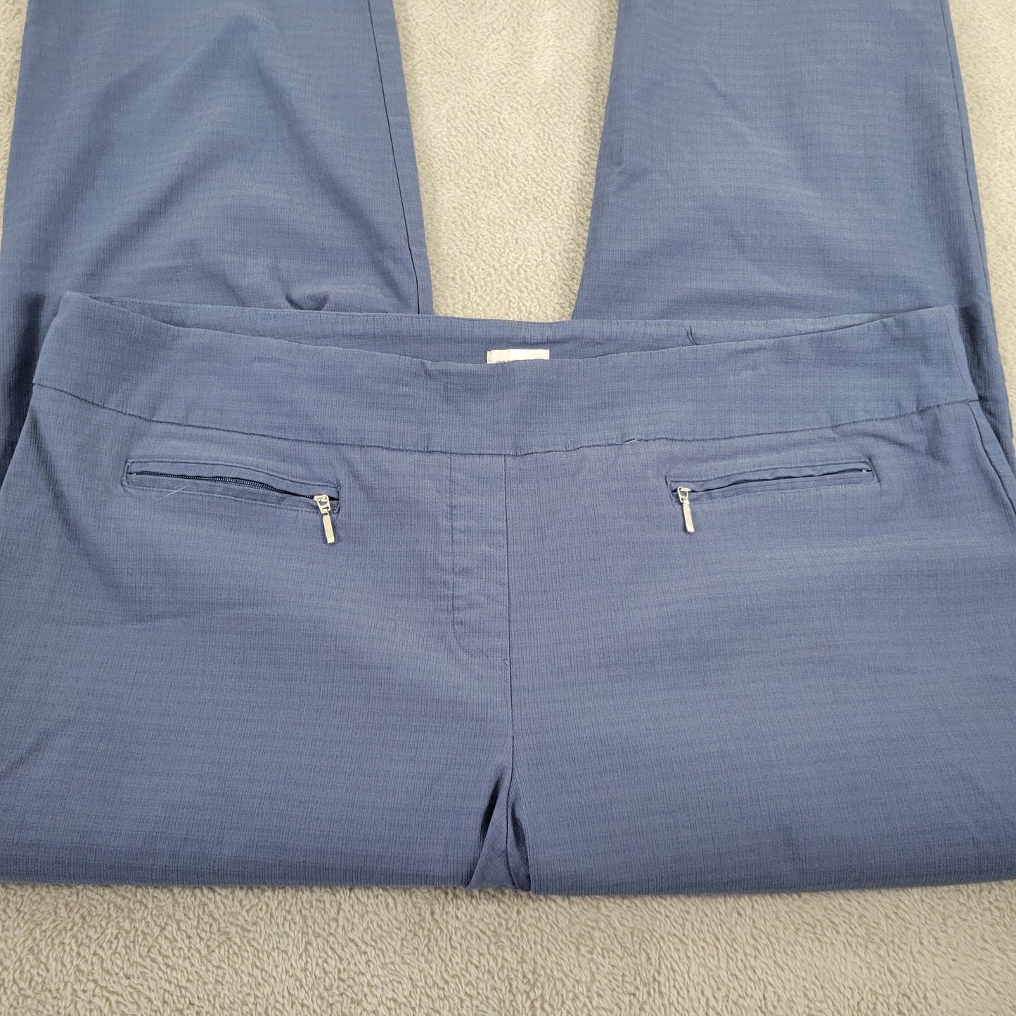 Avenue Womens Plus Size 22 Blue Cropped Pants Straight Leg Elastic Waist BLU66E