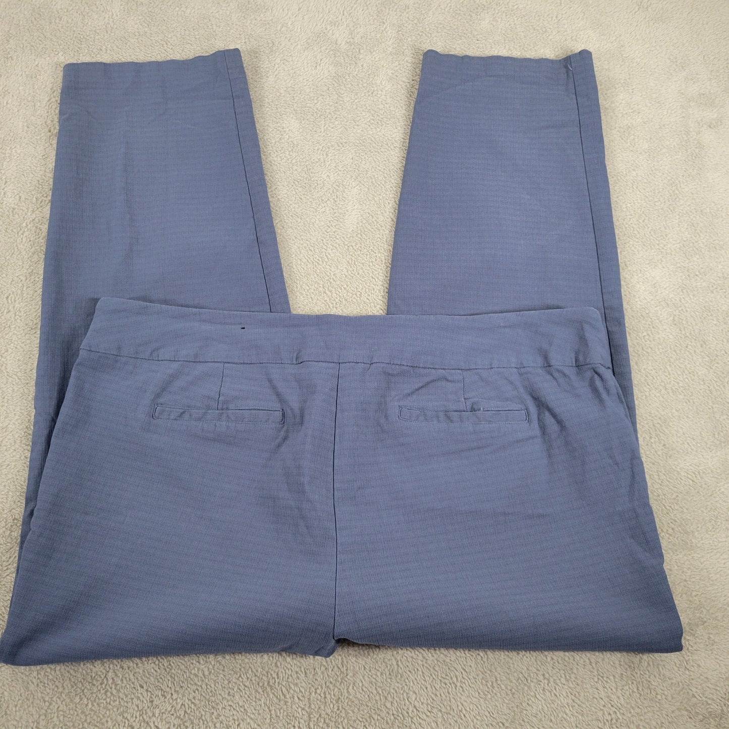 Avenue Womens Plus Size 22 Blue Cropped Pants Straight Leg Elastic Waist BLU66E