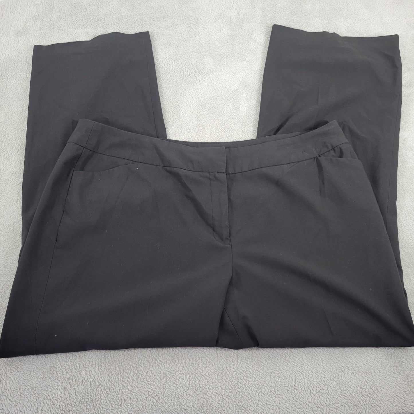 Avenue Women 18 Black Dress Pants Straight Leg Pockets 31 Inseam Business BLA10E