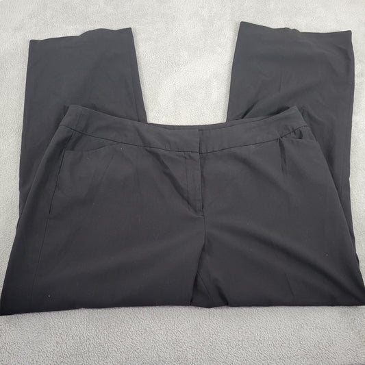 Avenue Women 18 Black Dress Pants Straight Leg Pockets 31 Inseam Business BLA10E