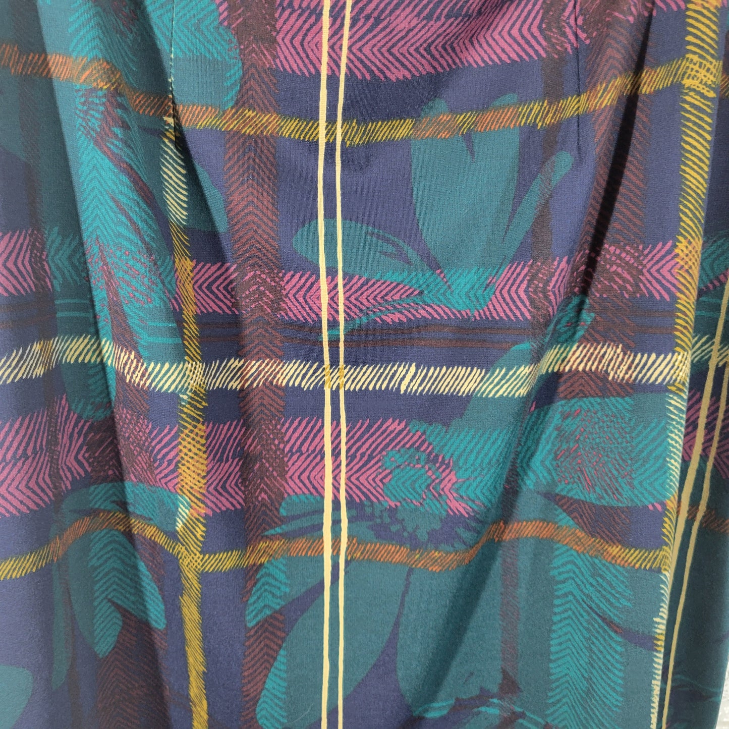Melissa Paige Plus Size 2X Pencil Skirt Plaid Floral Multicolor Stretch PLA62E