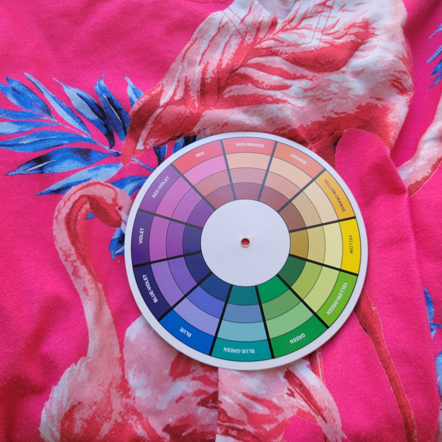 Onque Woman XL Blouse Pink Flamingo Tropical V-Neck 3/4 Sleeve Front Tie FLO18E