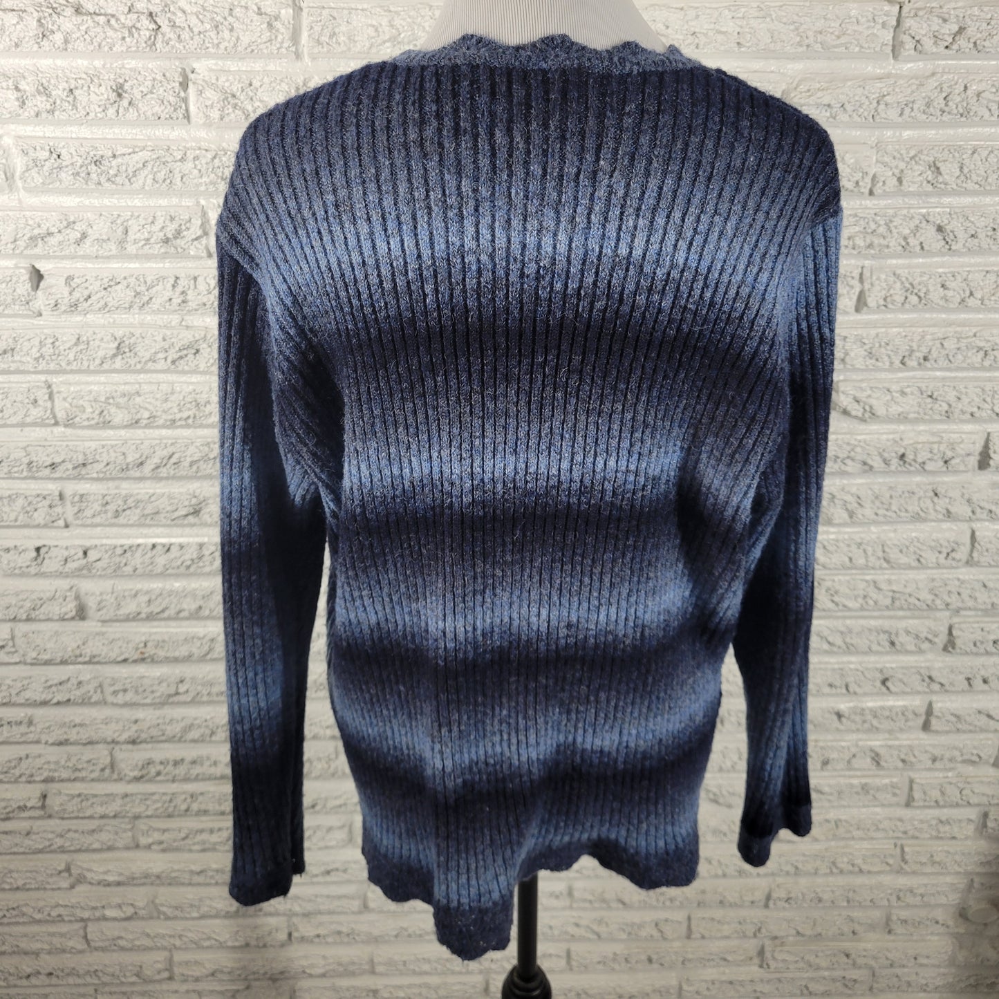 Alfred Dunner Plus 1X Blue Cable Knit Sweater Crew Neck Long Sleeve SWE34E