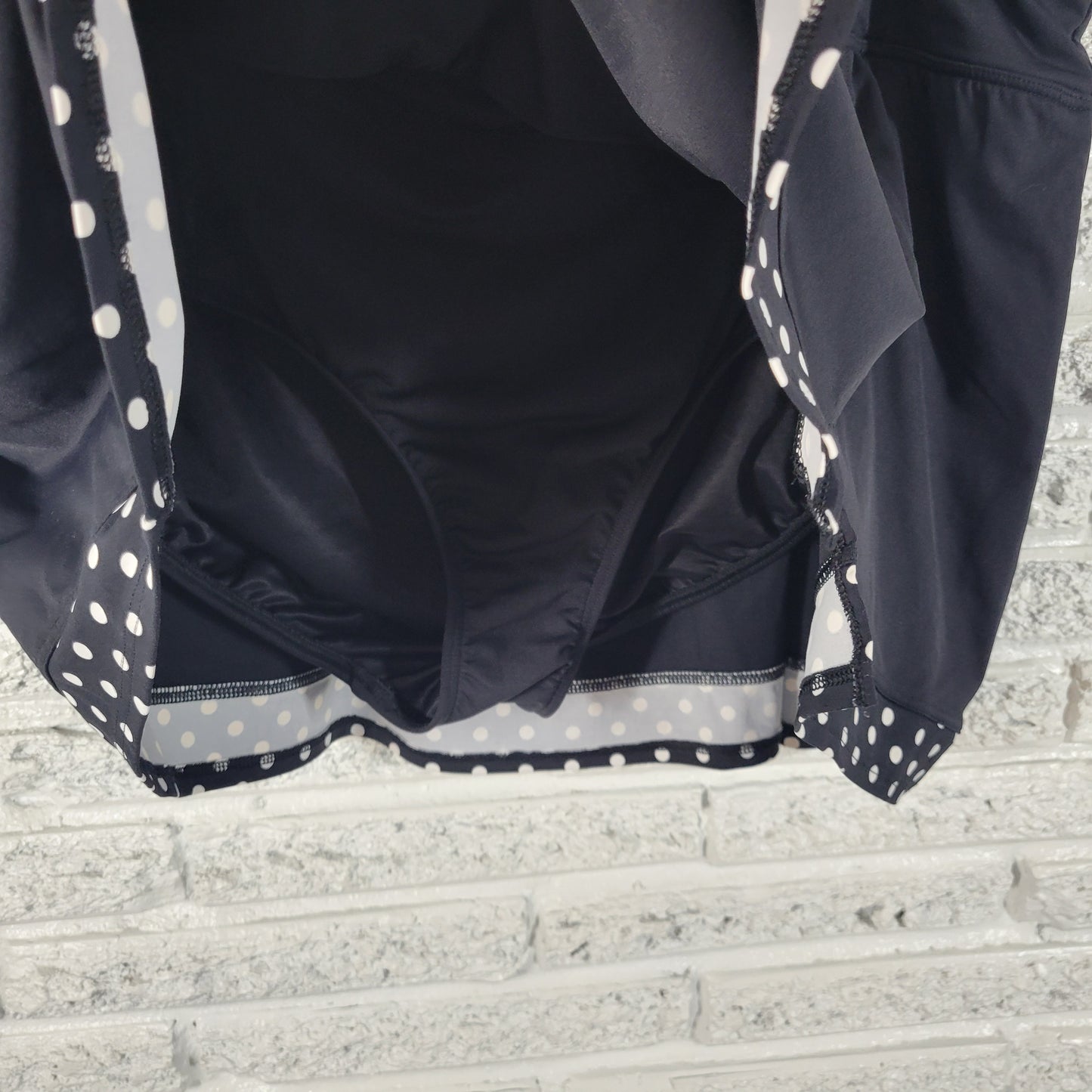 Lands End Womens Plus Size 22W Black Polka Dot Swim Skirt Bathing Suit BLA170E