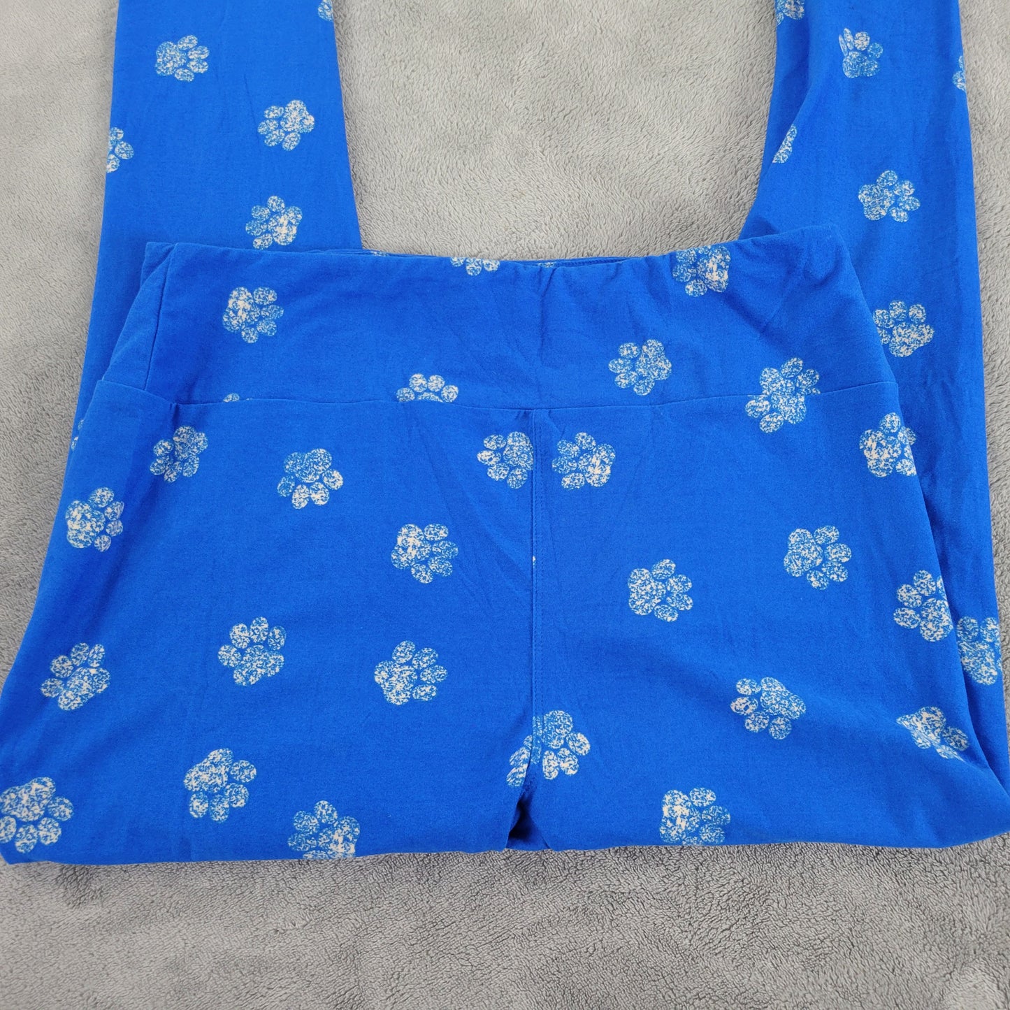 LuLaRoe TC Leggings Tall Curvy Dog Paw Prints Blue Yoga Pants 12-18 Yoga BLU263E