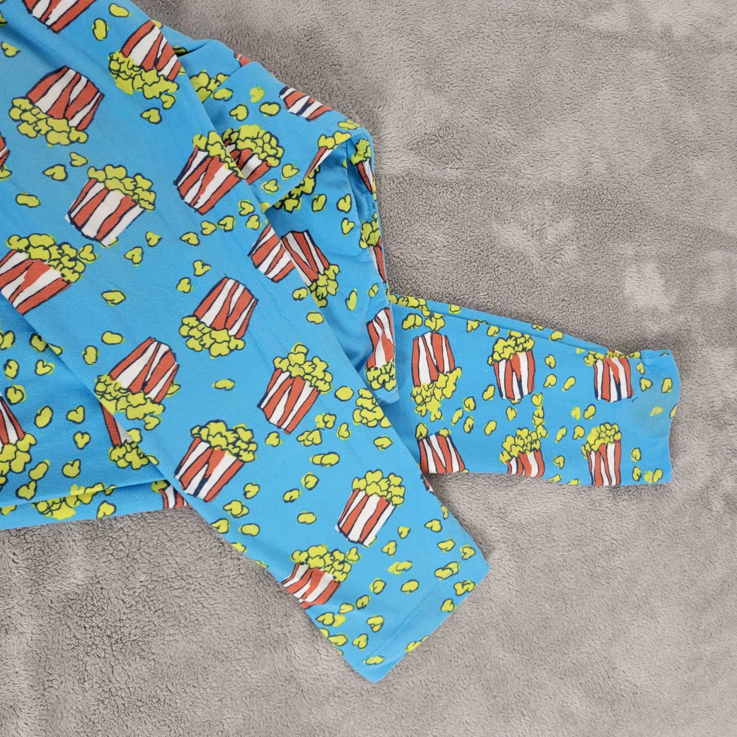 LuLaRoe TC Leggings Tall Curvy Movie Night Blue Popcorn Hearts Yoga NOV141E