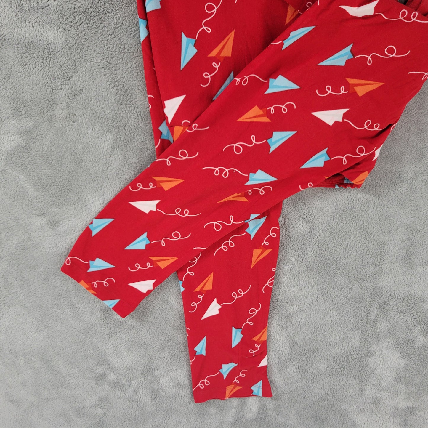 LuLaRoe TC Leggings Tall Curvy Red Paper Origami Airplanes Pants 12-18 NOV137XE