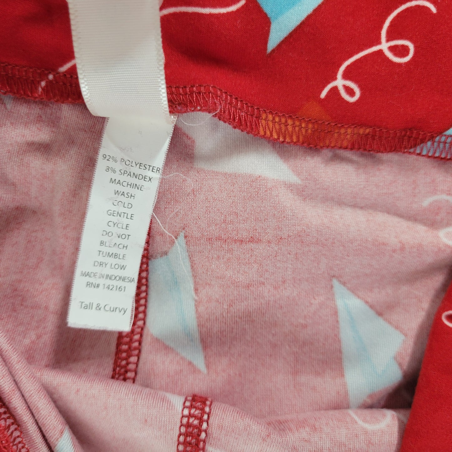 LuLaRoe TC Leggings Tall Curvy Red Paper Origami Airplanes Pants 12-18 NOV137XE