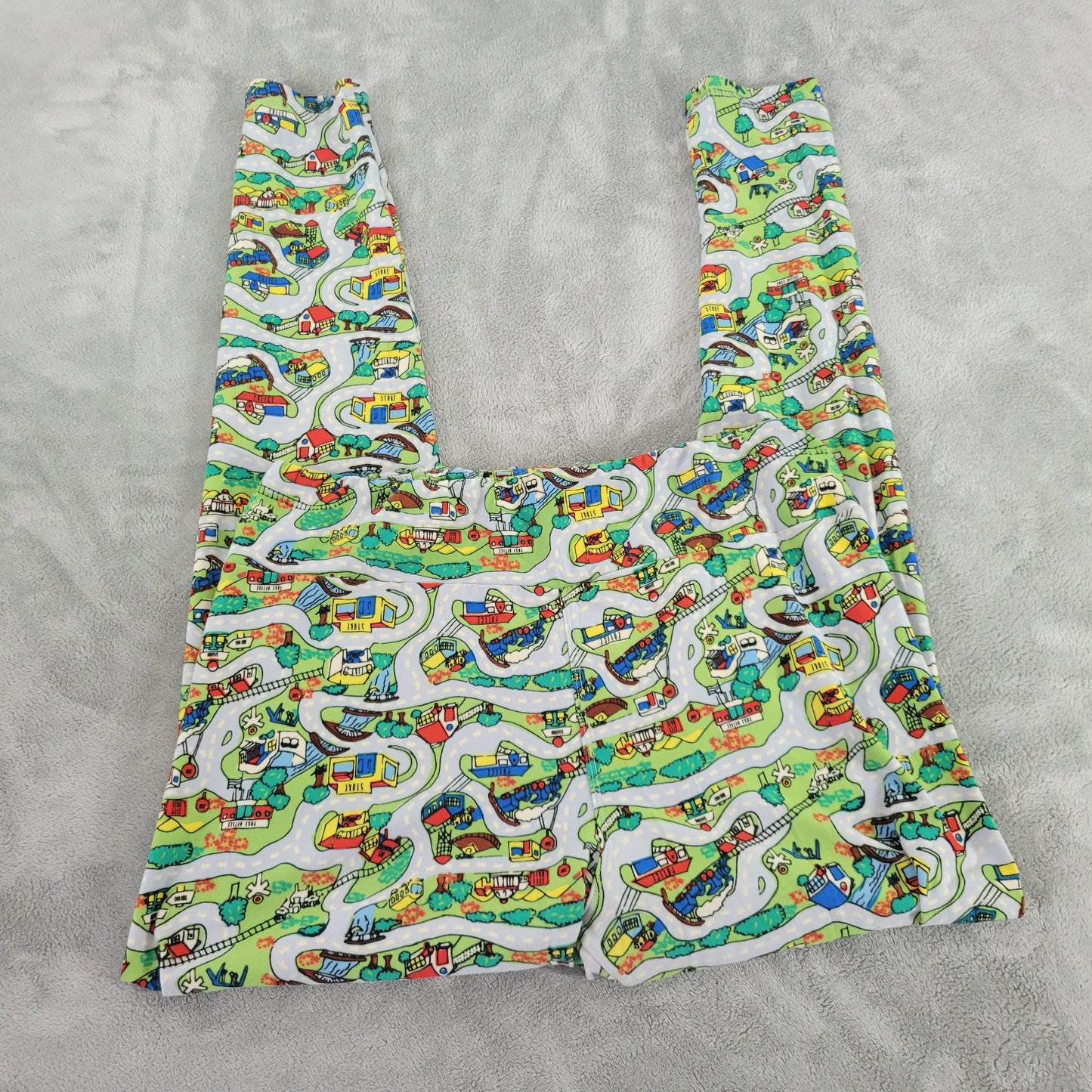 LuLaRoe TC Leggings Tall Curvy Road Street Map Town Square Pants NOV136E