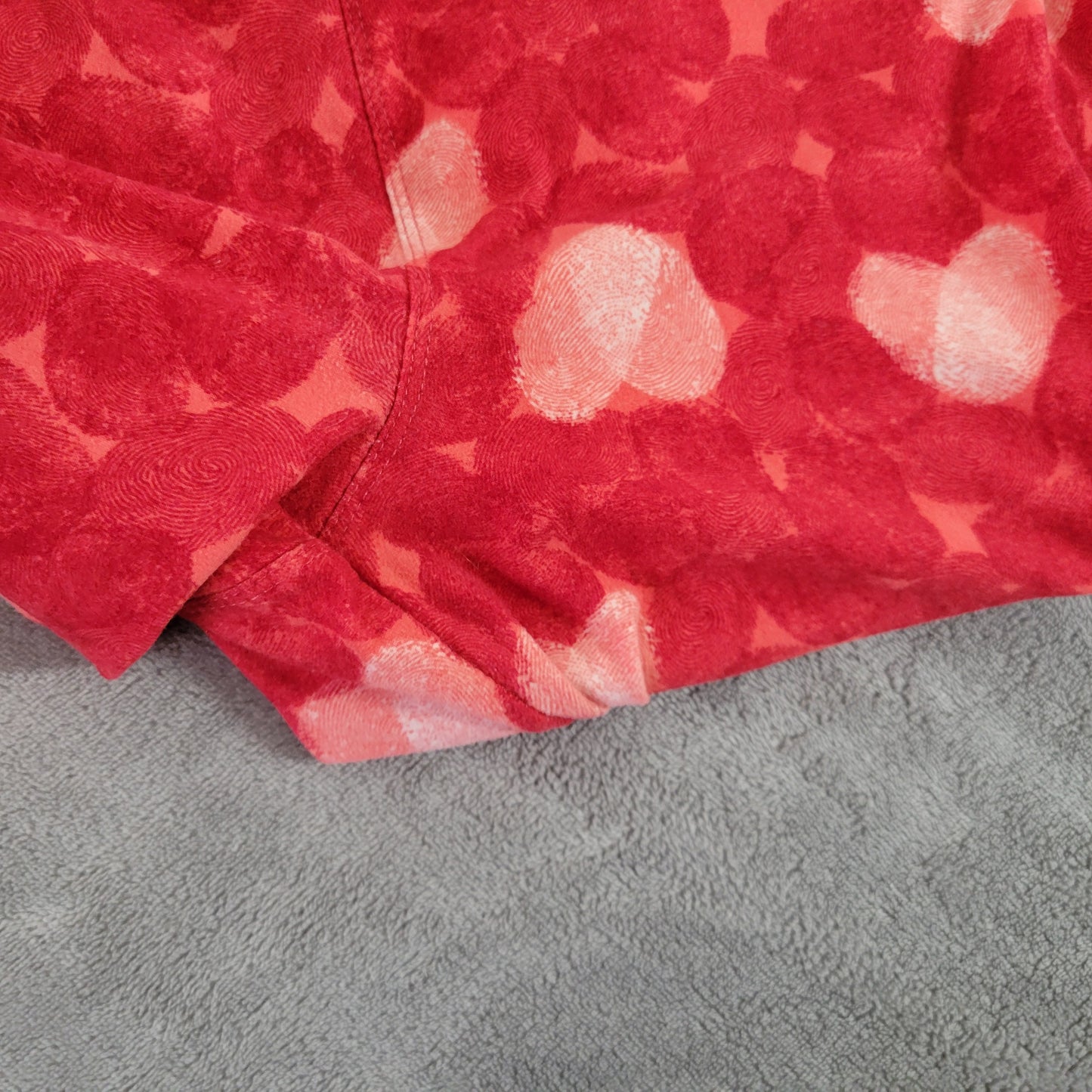 LuLaRoe TC Leggings Tall Curvy Red Valentine Fingerprint Heart Pants RED17E