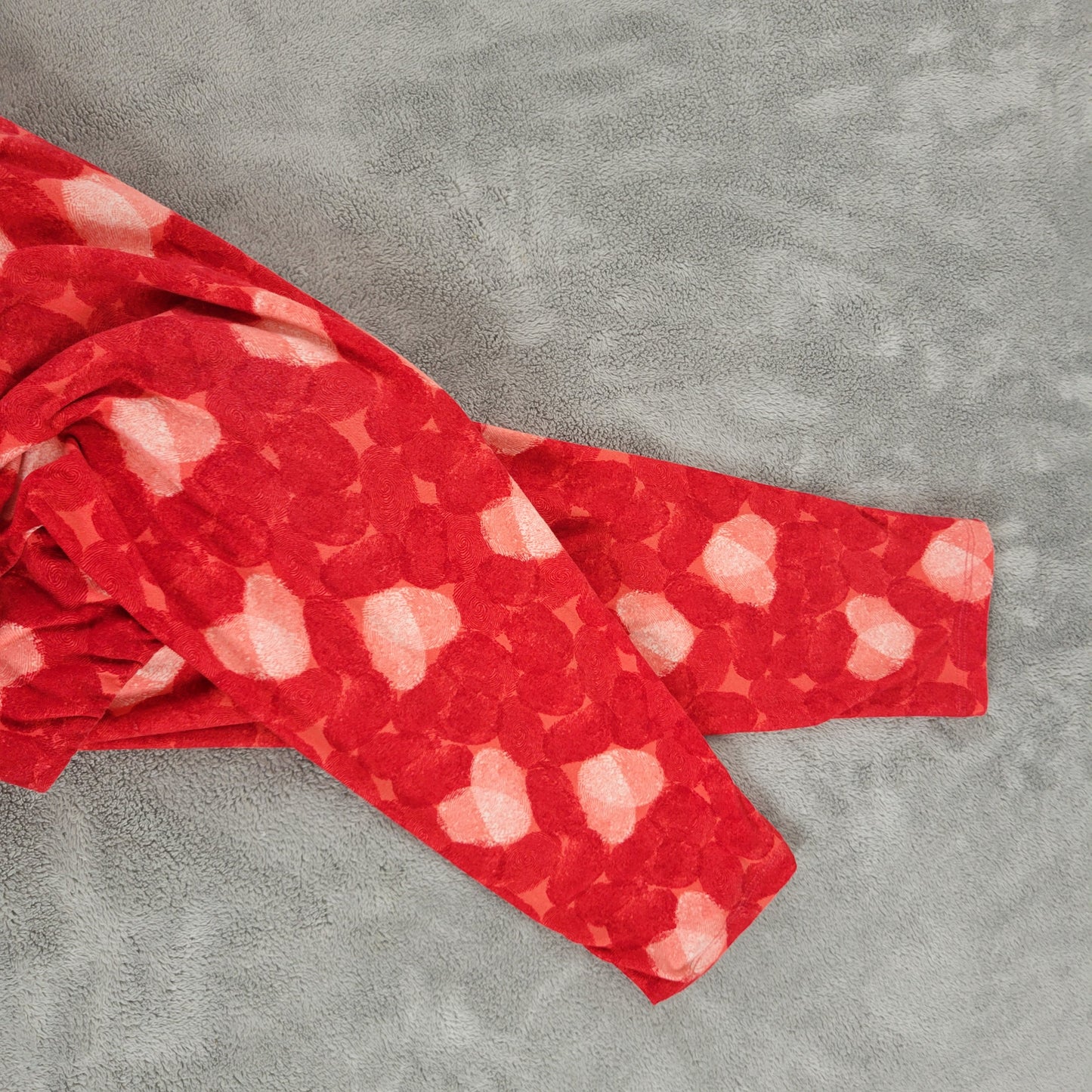LuLaRoe TC Leggings Tall Curvy Red Valentine Fingerprint Heart Pants RED17E