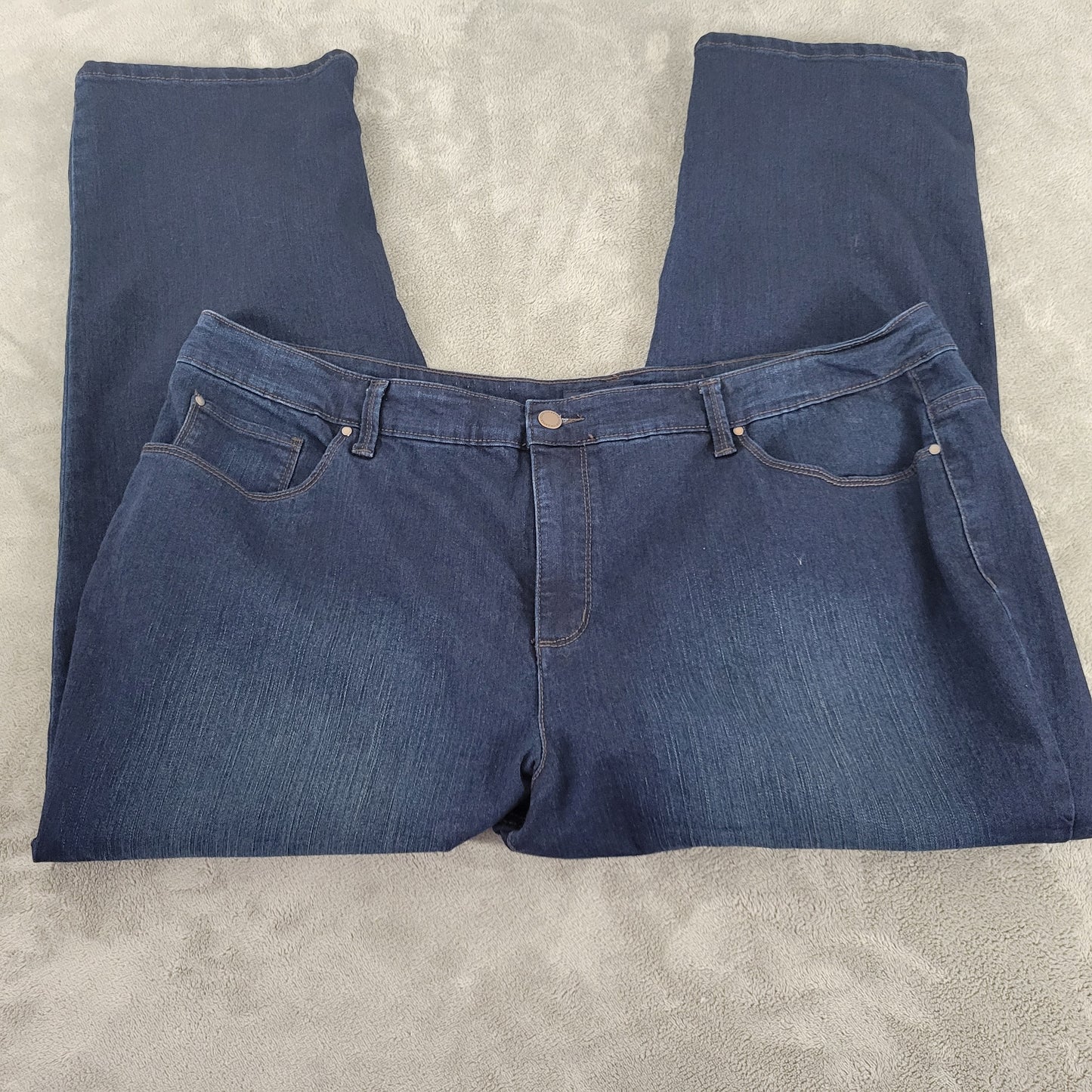 Charter Club Lexington Womens 22WS Dark Wash Straight Leg Jeans Elastic SL83E